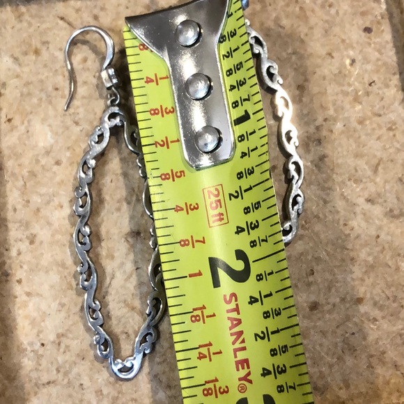 SOLD   LOIS HILL Sterling Silver Long Oval Cut Out Drop Dangle Earrings - Picture 7 of 15